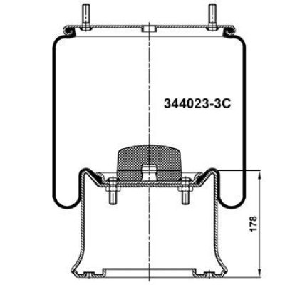 Пневмоподушка 4023 стальной стакан