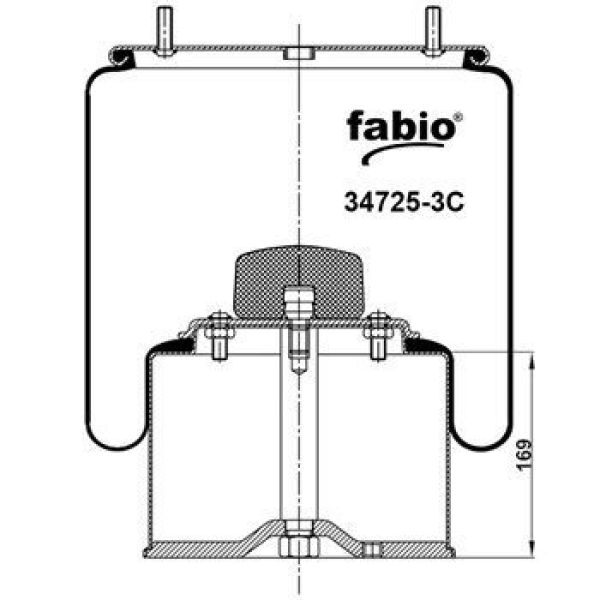 Пневмоподушка 725 стальной стакан 34725-3C Пневмоподушка 725 стальной стакан 34725-3C
