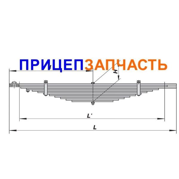 Рессора задняя (12л, 1654мм) Рессора задняя (12л, 1654мм)